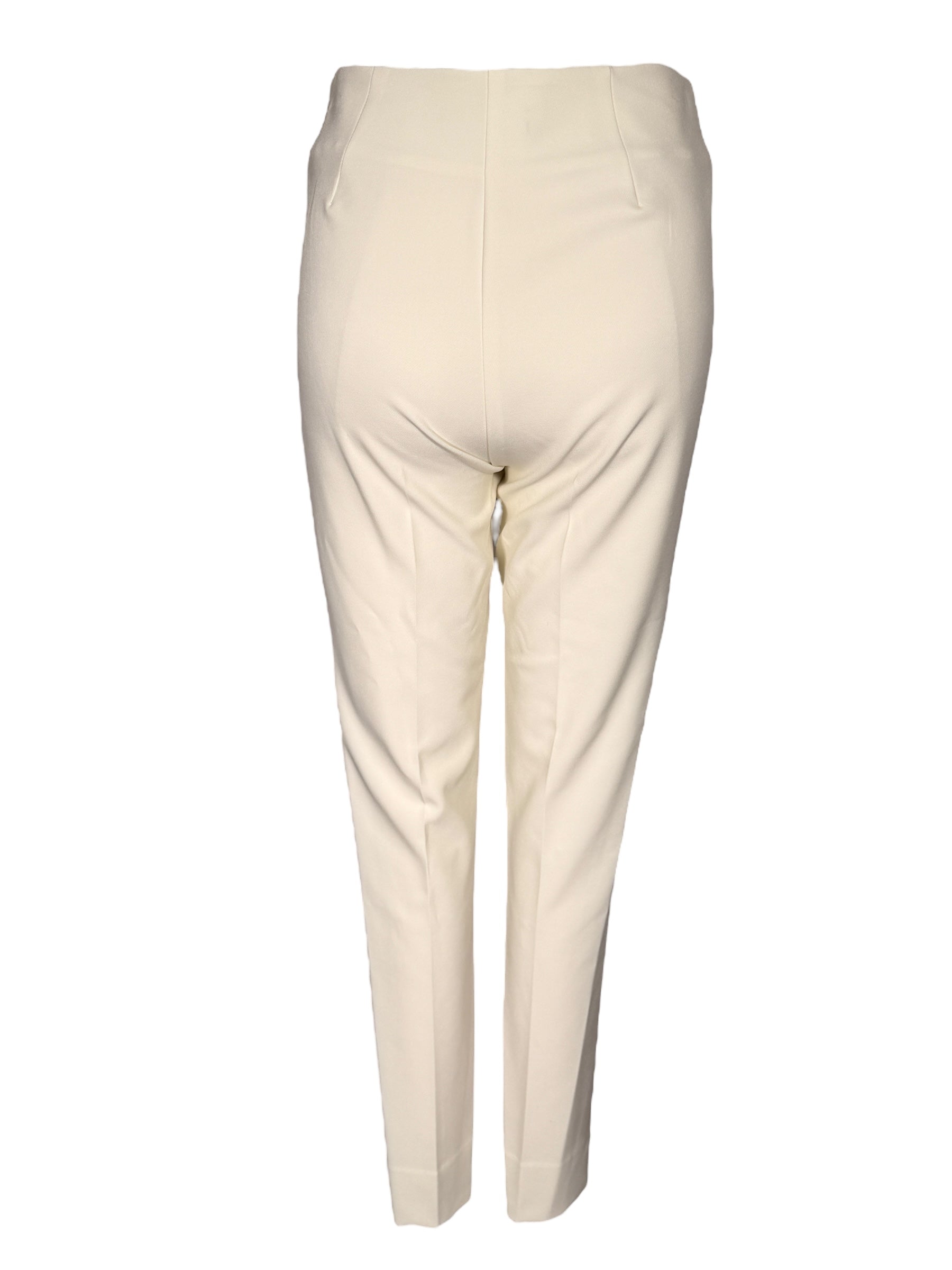 ESTELLE AND FINN FRONT ZIP ANKLE PANT - IVORY STRETCH CREPE