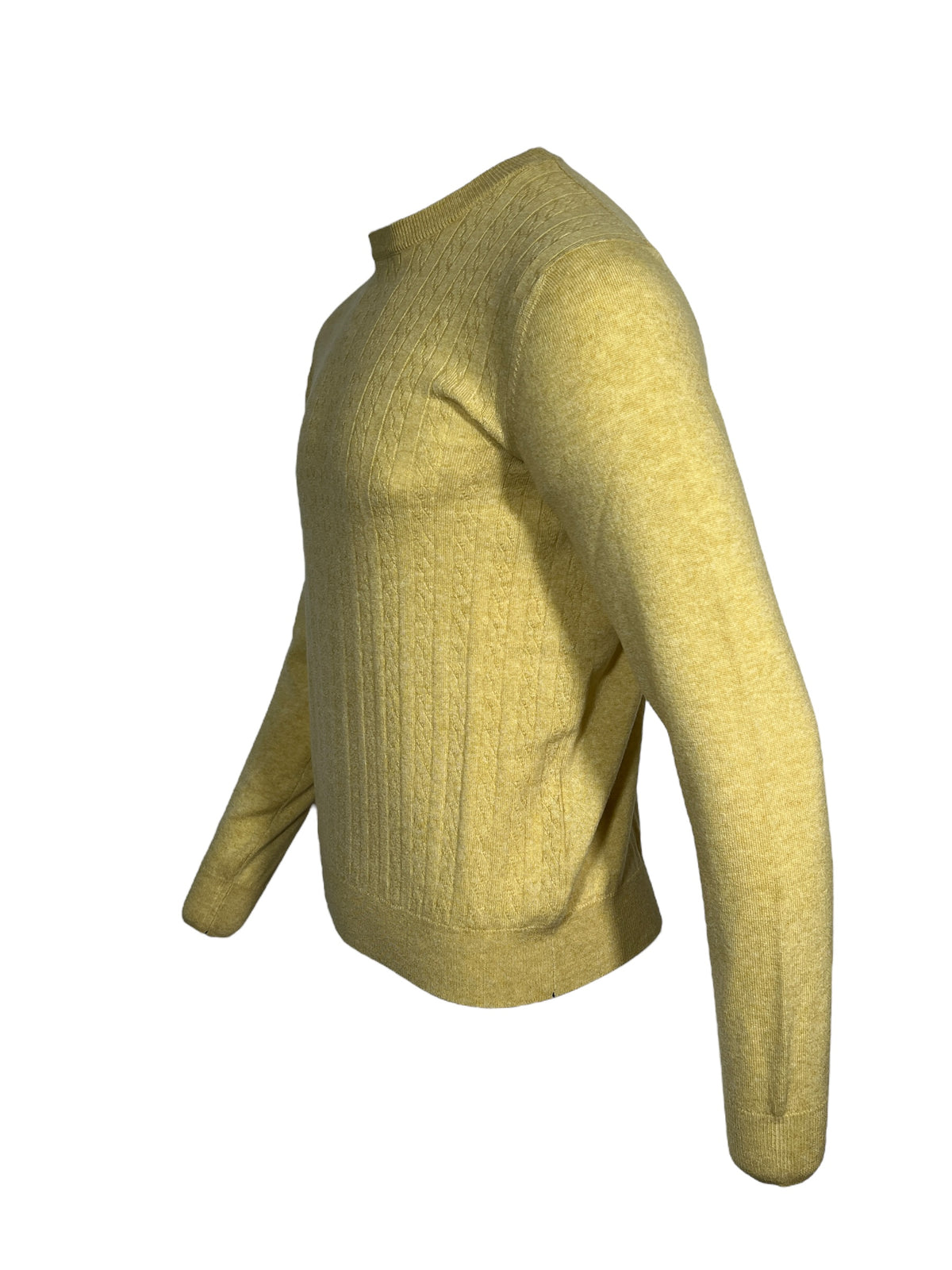 FIORONI CASHMERE CABLE KNIT SWEATER - YELLOW