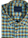 CALDER CARMEL MEN'S CHECK SHIRT - BLUE/GREEN MIX