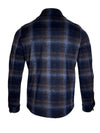 MAURIZIO BALDASSARI WOOL JERSEY PLAID OVERSHIRT - BLUE NIGHTS