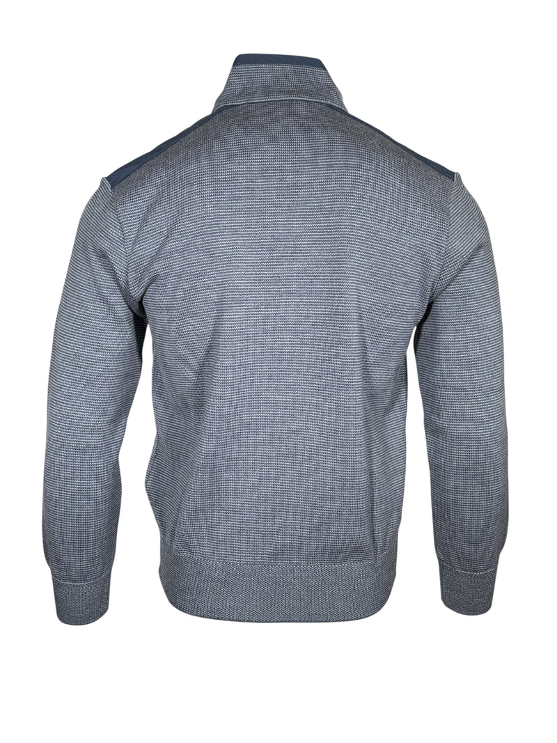 PAUL & SHARK TYPHOON COOL TOUCH WOOL 1/4 ZIP MEN'S SWEATER WITH NYLON TRIM - LIGHT BLUE