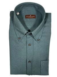 BUTTON DOWN SPORT SHIRT - BRUSHED COTTON/WOOL TEAL