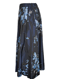 ROSSO 35 FLORAL TAFFETA SKIRT - NAVY