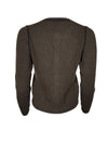 REPEAT CASHMERE RIB CARDIGAN - DARK BROWN