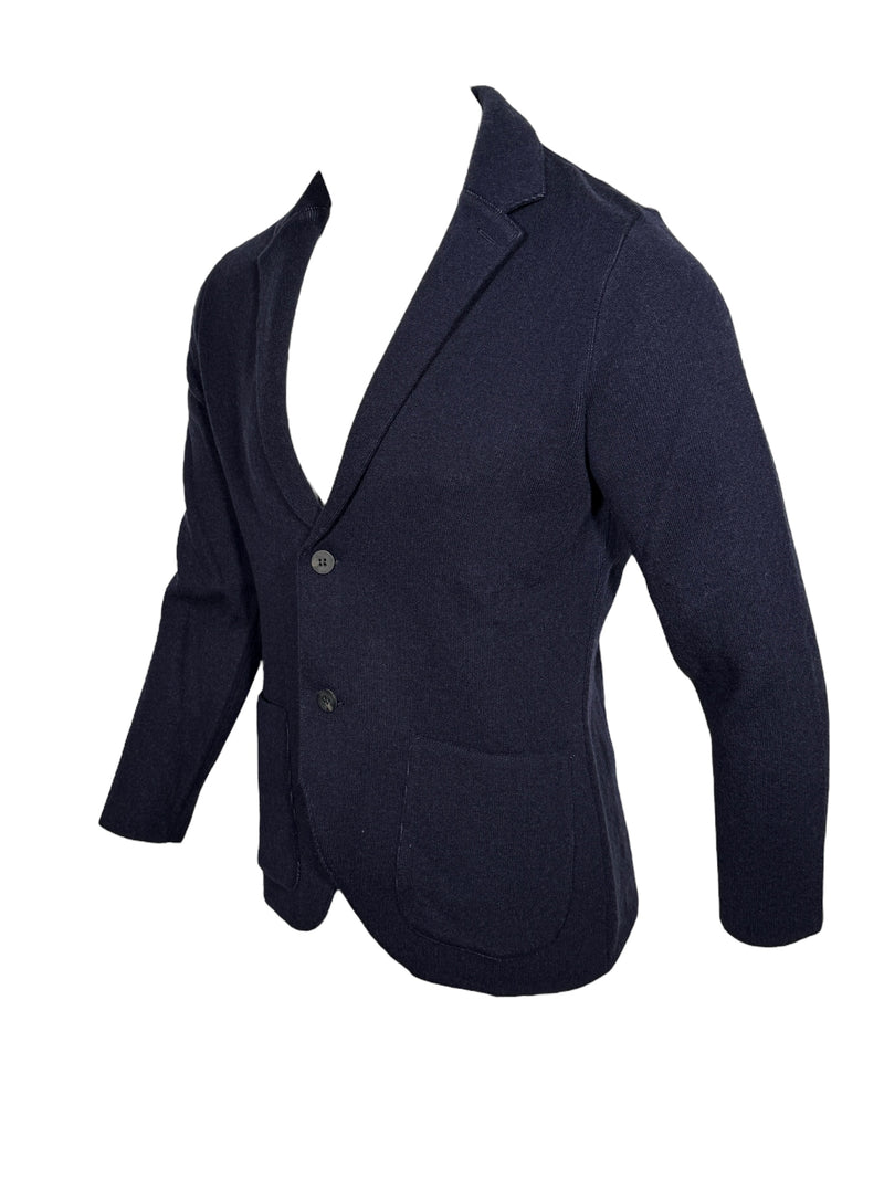 FLY3 CASHMERE & WOOL DOUBLE-FACED BLAZER - NAVY/GREY