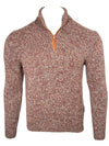 FEDELI CASHMERE 1/4 ZIP SWEATER - RED MIX