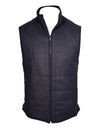 CORNELIANI MICRO-WOOL AND CASHMERE REVERSIBLE VEST - NAVY