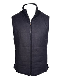 CORNELIANI MICRO-WOOL AND CASHMERE REVERSIBLE VEST - NAVY