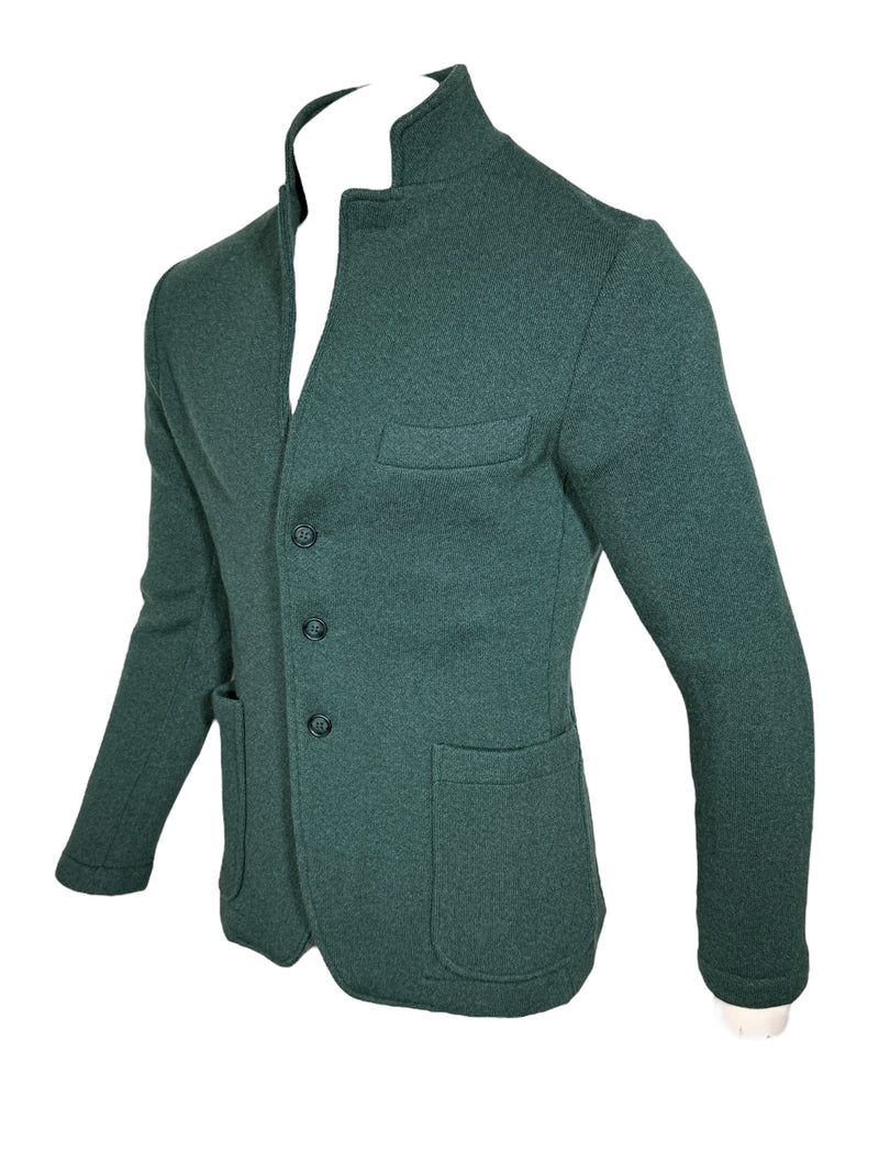 ADESI CASHMERE MEN'S SWEATER JACKET - GREEN