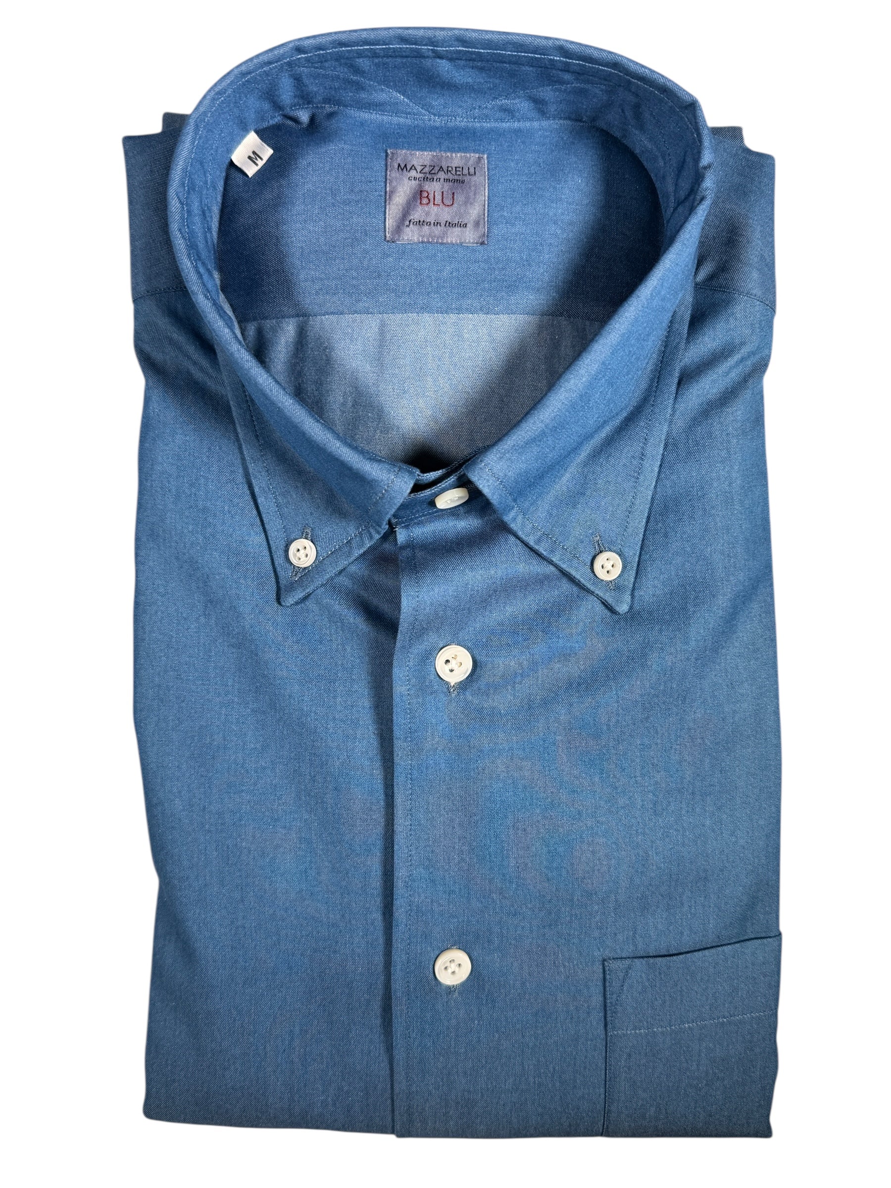 MAZZARELLI DENIM SPORT SHIRT - OCEAN BLUE
