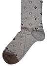 EDWARD ARMAH MEN'S SOCK - GREY/LIGHT BROWN FOULARD