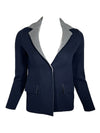 ANNECLAIRE DOUBLE-SIDED WOOL JACKET - NAVY/GREY