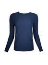 HUBERT GASSER ROUND NECK LONG SWEATER - NAVY