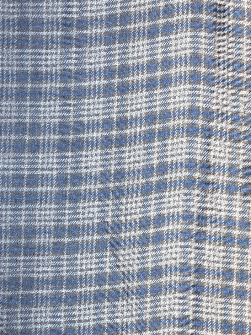 ALTEA PLAID SCARF - GREY/BLUE