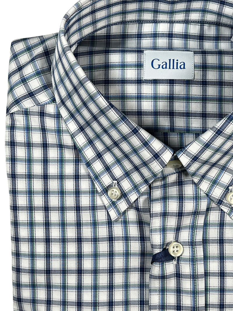 GALLIA MEN'S SHIRT - NAVY/BLUE MEDIUM CHECK