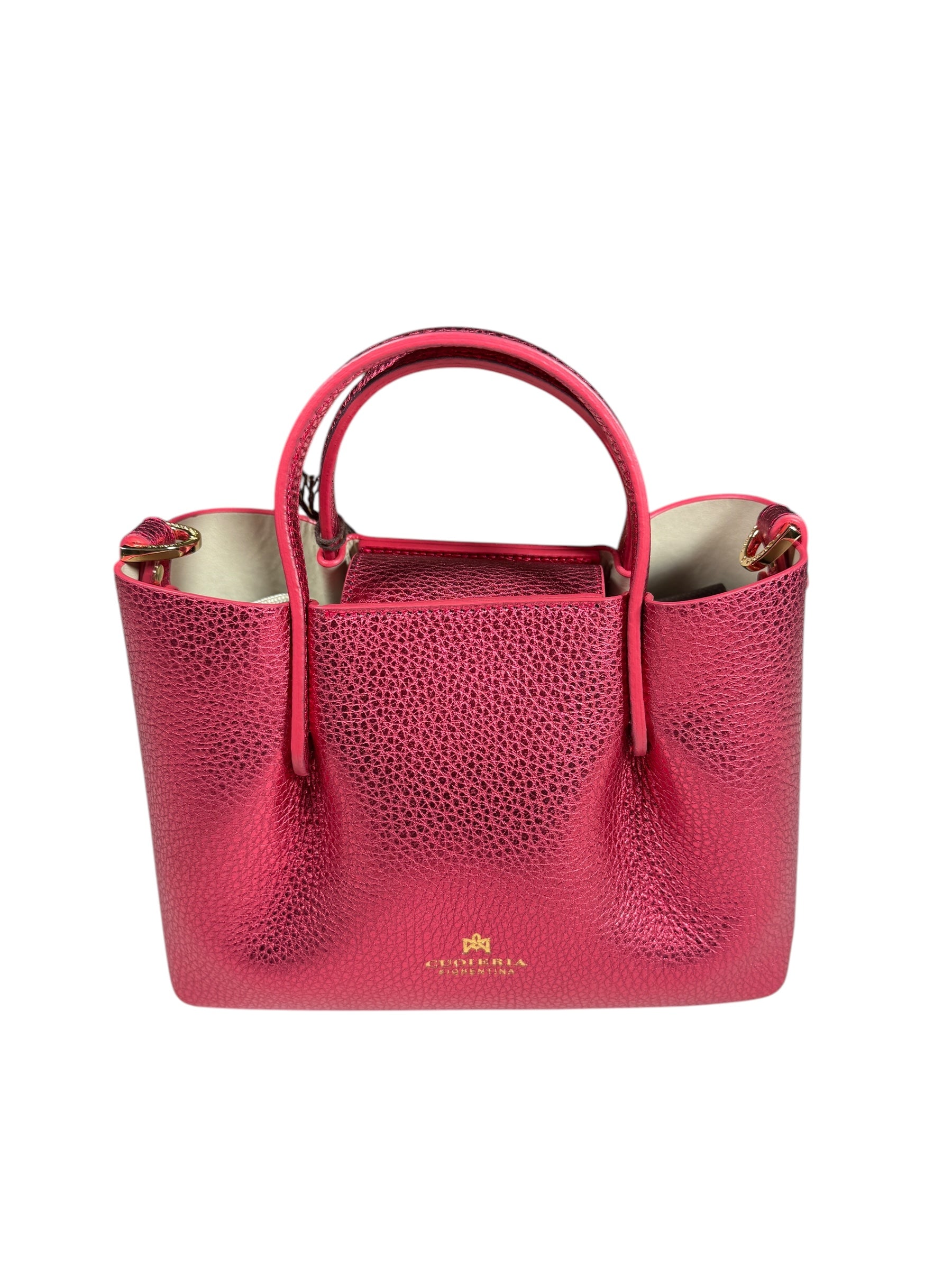 CUOIERIA FIORENTINA CANDY MINI TOTE - METALLIC LIPSTICK