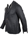 ELEVENTY MEN'S WOOL FLANNEL JACKET WITH REMOVABLE HOOD - DARK CHARCOAL