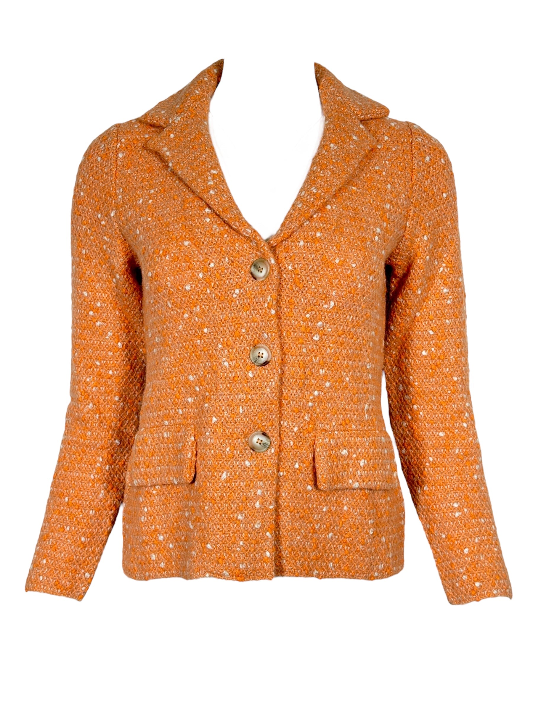 ANNECLAIRE KNIT BLAZER - ORANGE