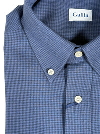 GALLIA MEN'S SHIRT - NAVY MICRO HOUNDSTOOTH