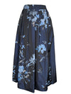 ROSSO 35 FLORAL TAFFETA SKIRT - NAVY