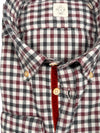 GMF 965 MEN'S SPORT SHIRT - GREY/BURGUNDY MID CHECK