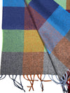 ALAN PAINE ACHMORY CASHMERE CHECK SCARF - MARINER BLUE