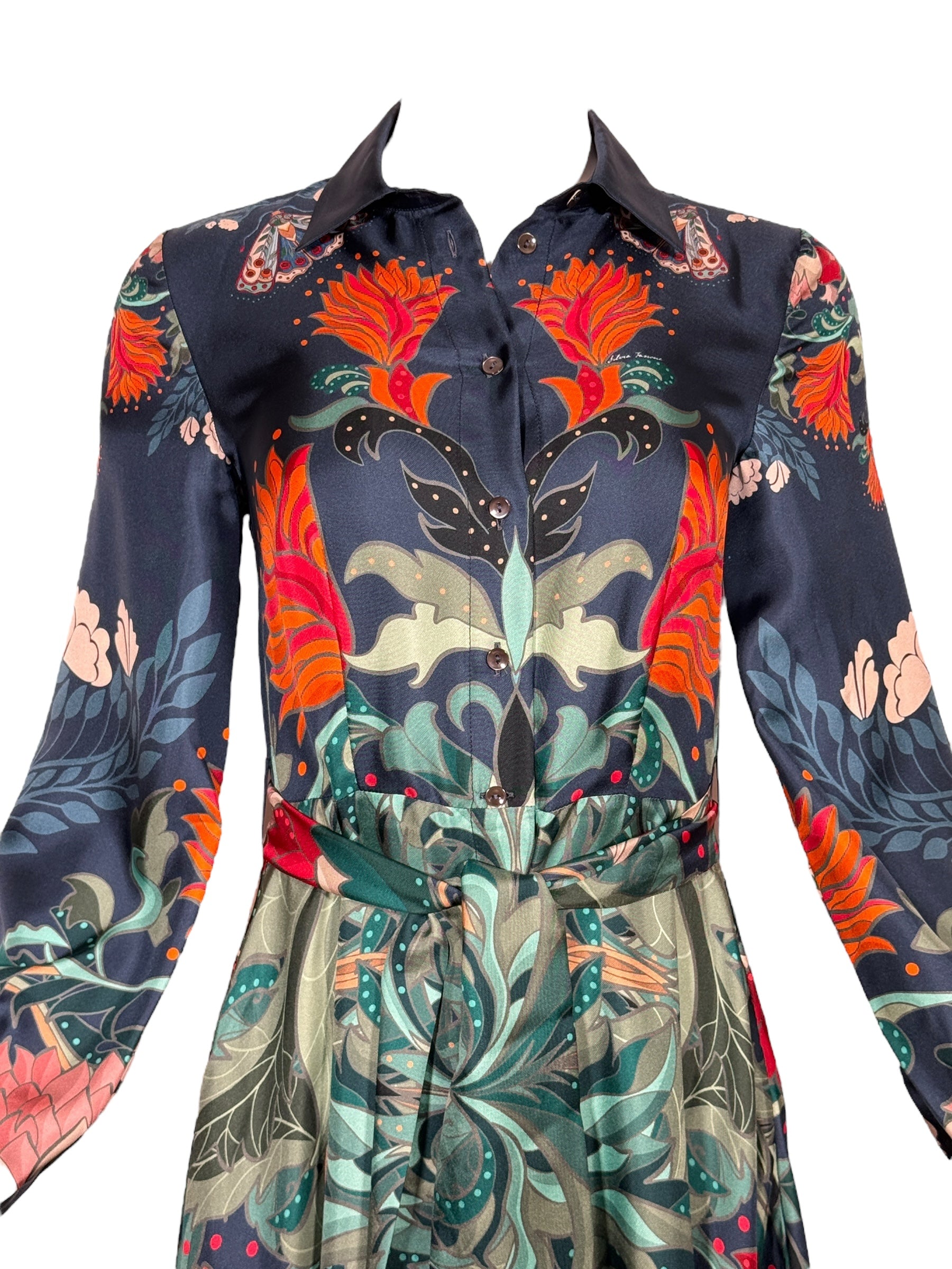 FRANCO FERRARI BUTTERFLIES DRESS - TEAL