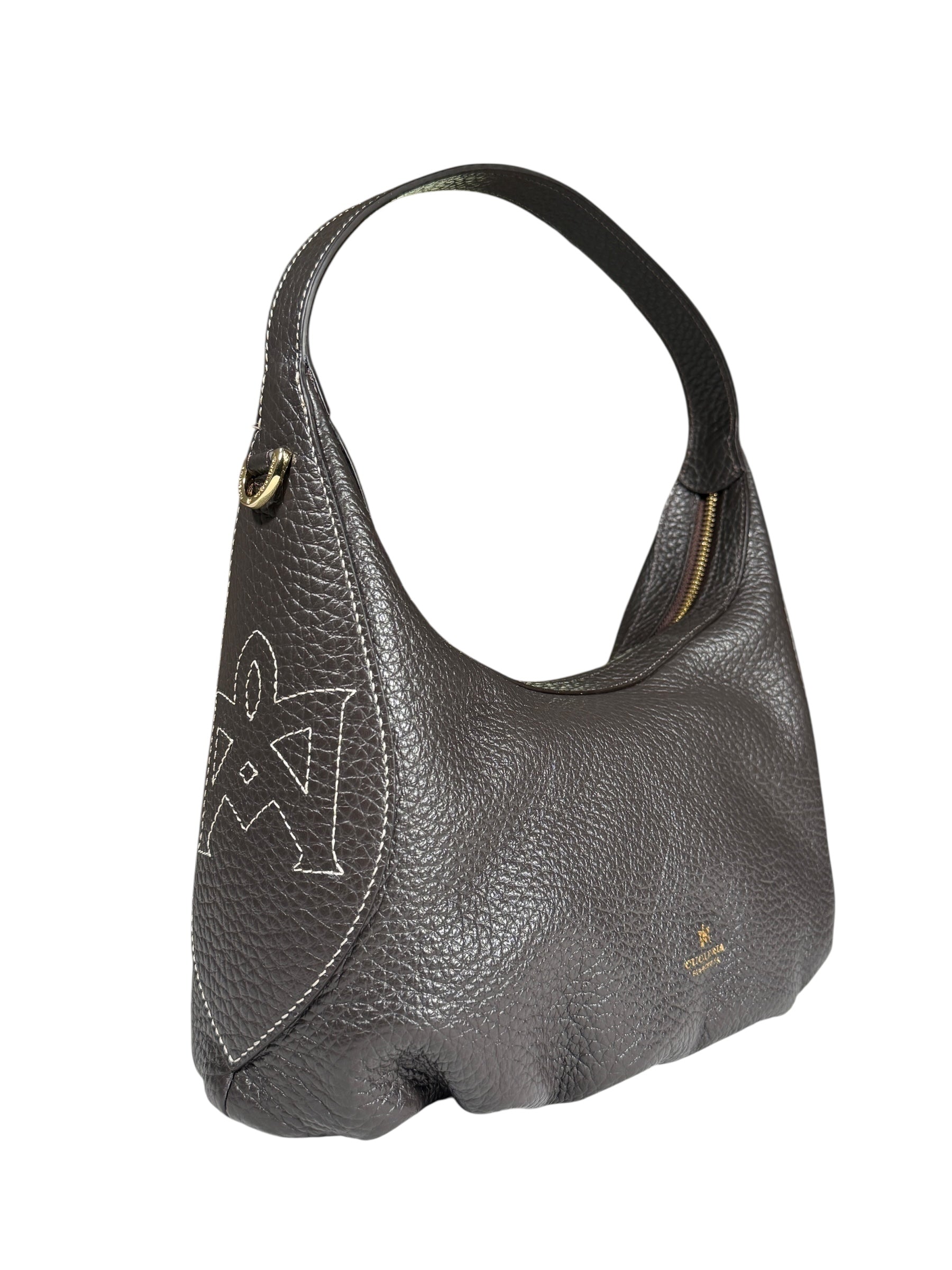 CUOIERIA FIORENTINA MAXIMA SMALL HOBO BAG - TESTA DI MORO