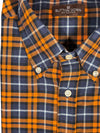 BUTTON DOWN SPORT SHIRT - NAVY/ORANGE PLAID