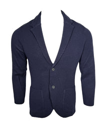 FLY3 CASHMERE & WOOL DOUBLE-FACED BLAZER - NAVY/GREY