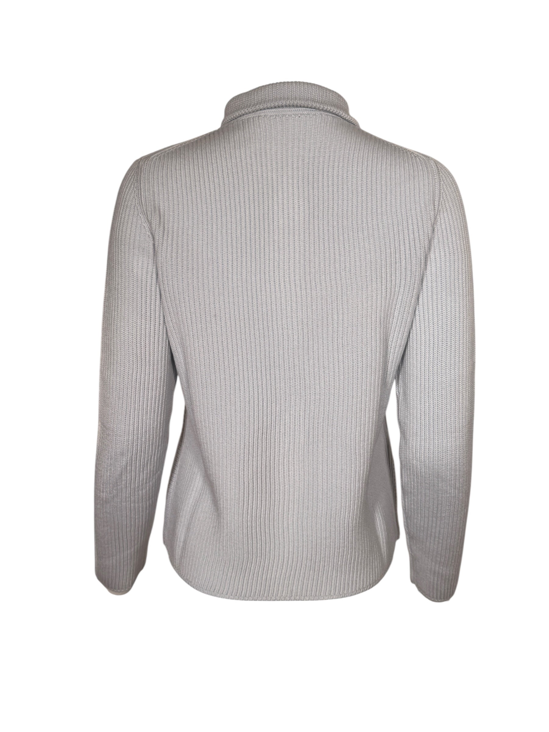 HUBERT GASSER HORIZONTAL RIB CARDIGAN - PALE BLUE