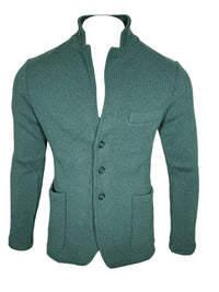 ADESI CASHMERE MEN'S SWEATER JACKET - GREEN