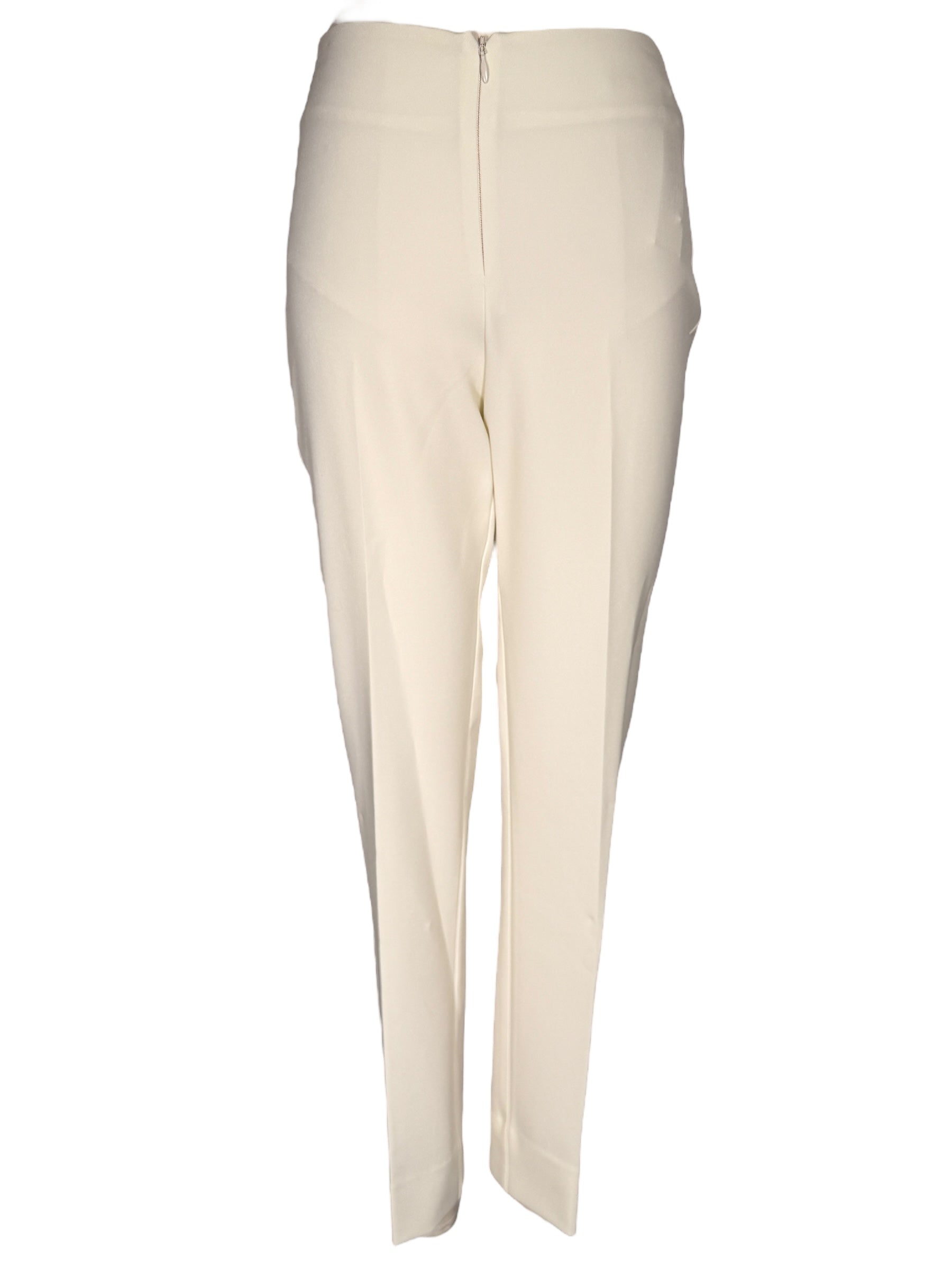 ESTELLE AND FINN FRONT ZIP ANKLE PANT - IVORY STRETCH CREPE