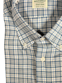 MAZZARELLI SPORT SHIRT - LIGHT BLUE/NAVY PLAID
