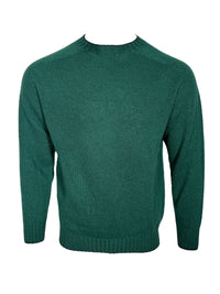 HARLEY OF SCOTLAND TIPPED SHETLAND WOOL SWEATER - TARTAN/NAVY