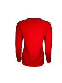 HUBERT GASSER ROUND NECK LONG SWEATER - RED