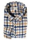 GMF 965 MEN'S SPORT SHIRT - NAVY/WHITE/TAN CHECK