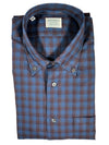 MAZZARELLI CHECK SPORT SHIRT - BROWN/BLUE