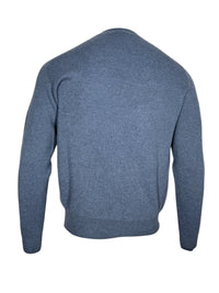 FIORONI CASHMERE/LINEN CREW NECK SWEATER - BLUE MARL