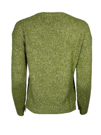 ANNECLAIRE MELANGE CREW SWEATER - GREEN APPLE