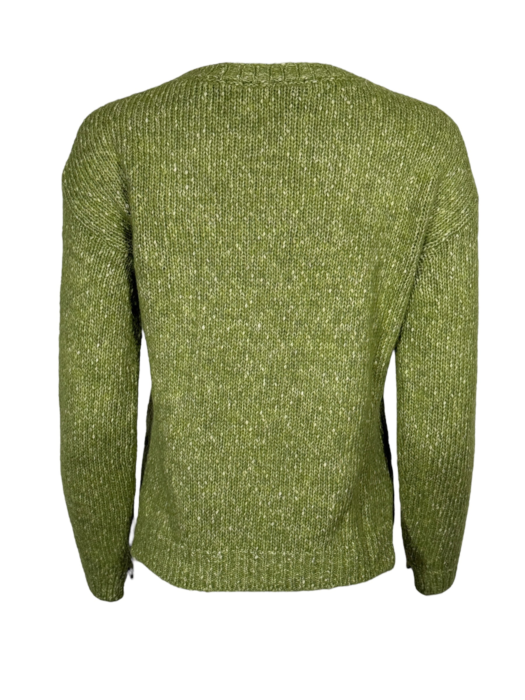 ANNECLAIRE MELANGE CREW SWEATER - GREEN APPLE