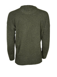 BASE MILANO TWEED ROUNDNECK SWEATER - DARK GREEN