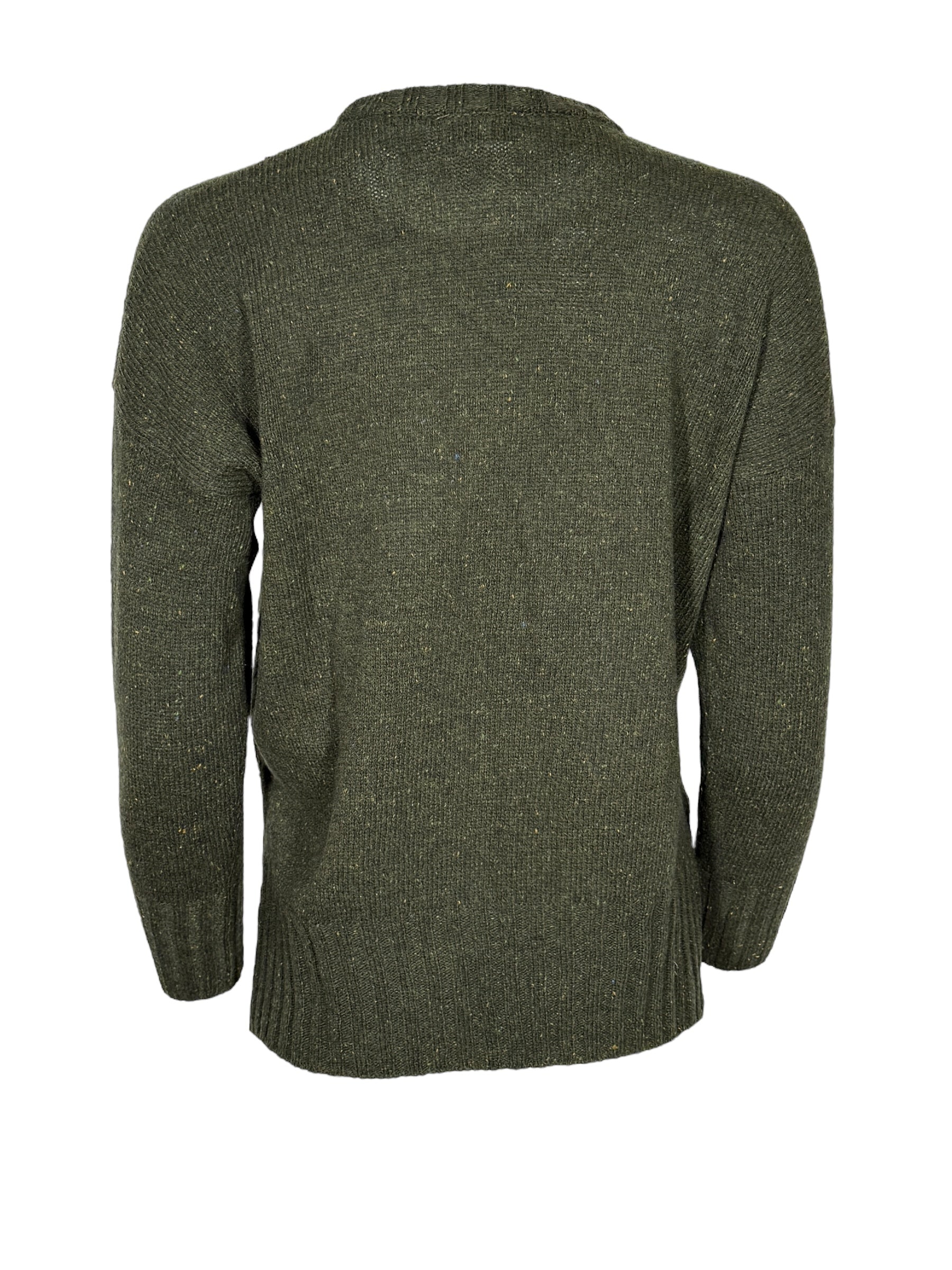 BASE MILANO TWEED ROUNDNECK SWEATER - DARK GREEN