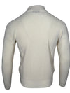 BUTTON DOWN RAINWOOL 1/4 ZIP SWEATER - IVORY