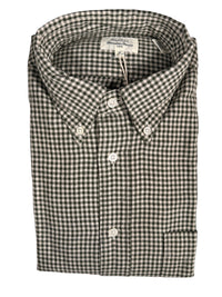 HARTFORD MEN'S CASUAL GINGHAM SHIRT - GREEN & IVORY