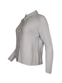 HUBERT GASSER HORIZONTAL RIB CARDIGAN - PALE BLUE