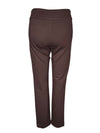 ESTELLE AND FINN DOUBLE STITCHED FRONT SLIT ANKLE PANT - DARK BROWN