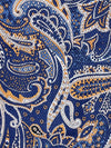 ALTEA PAISLEY SCARF - NAVY/YELLOW