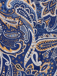 ALTEA PAISLEY SCARF - NAVY/YELLOW