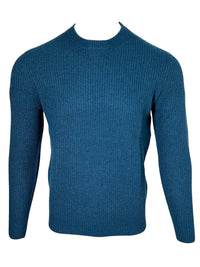 ALAN PAINE HEPPLE CASHMERE CREW SWEATER - BOTTLE BLUE